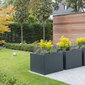Vlakke Bloembak Antraciet 60x60x60cm A. van Elk BV
